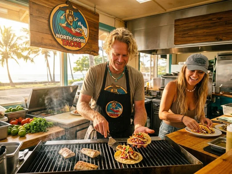 Joey Fullmer preparing fresh tacos