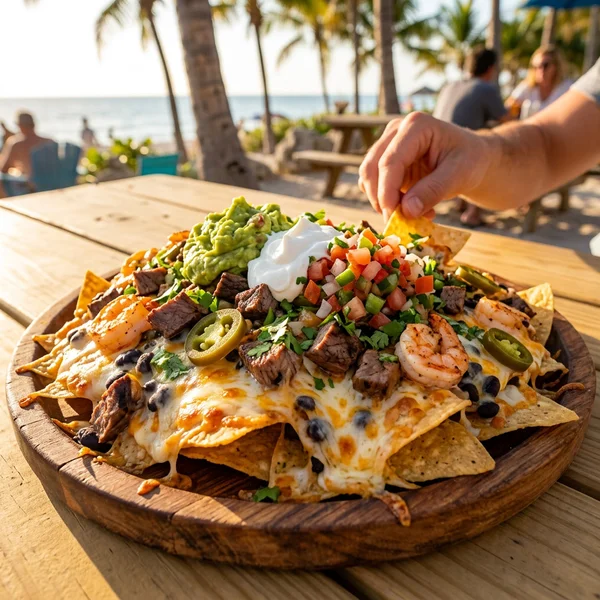 Gnarly Nachos loaded with toppings